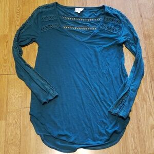 ANTHRO Deletta jewel green tunic sz small